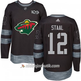 Män Ishockey Minnesota Wild Tröja Eric Staal 12 1917-2017 100th Anniversary Adidas Svart Authentic